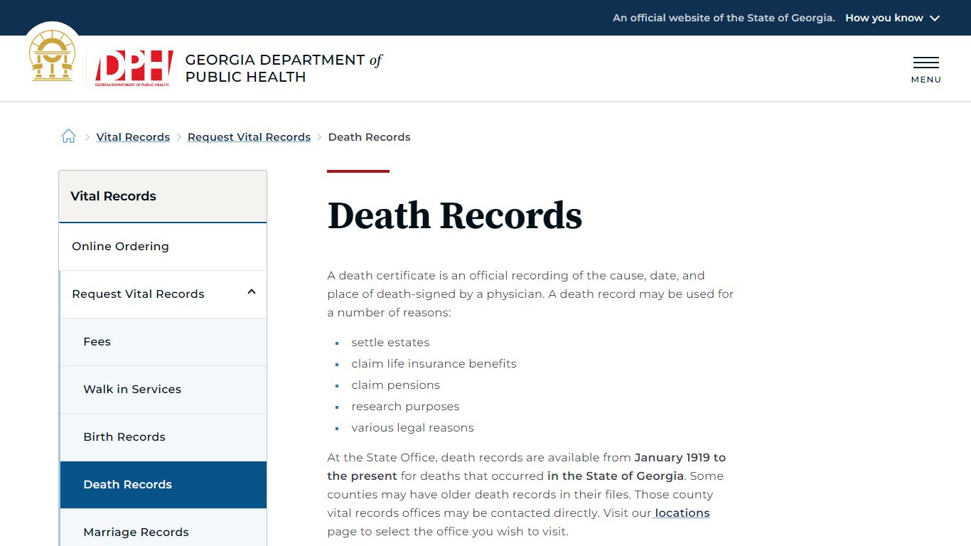 death | Georgia Department of Public Health